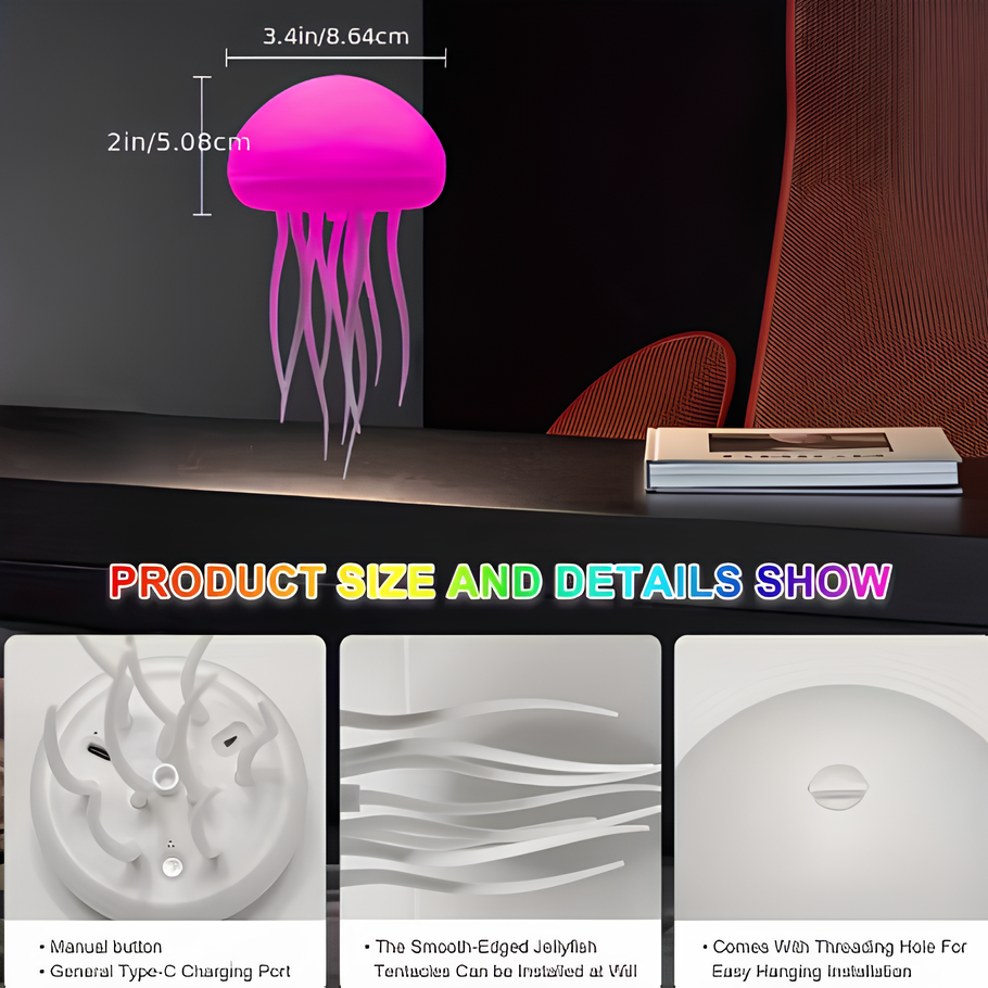 🌈 Cool RGB Jellyfish Lamp – Hypnotic Motion &amp; Magical Glow