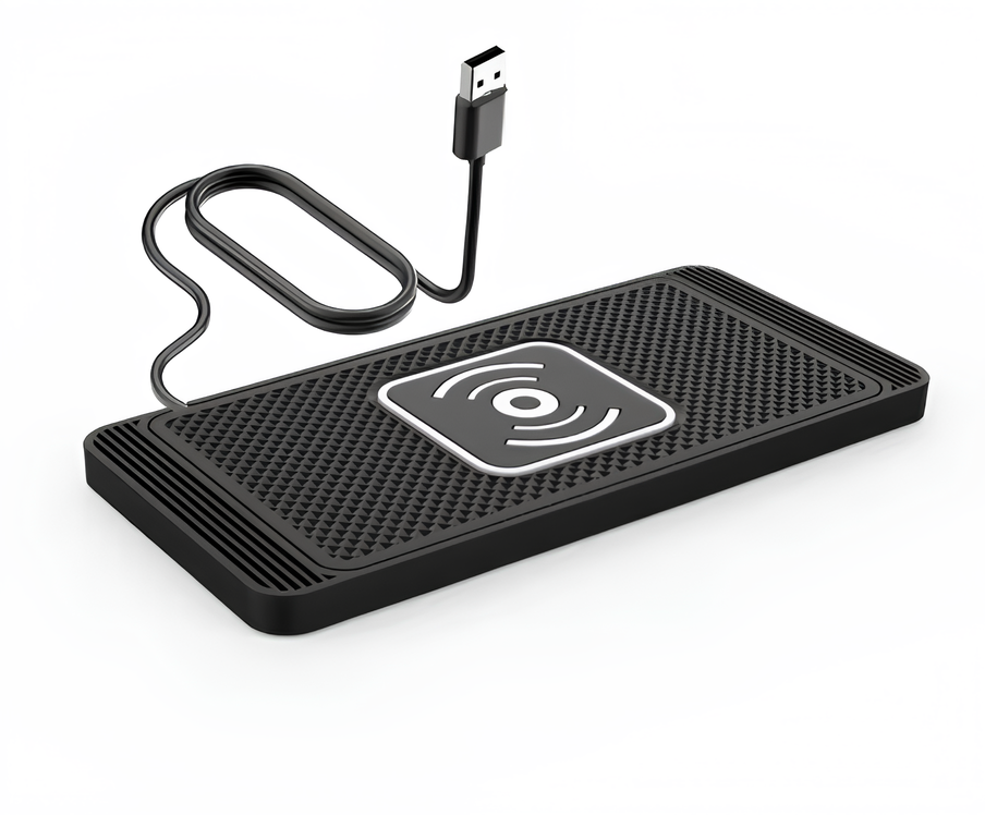 🔌 Rubber Anti‑Slip Pad Car Wireless Charger (15 W Fast Charge)