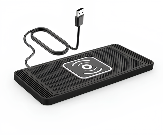🔌 Rubber Anti‑Slip Pad Car Wireless Charger (15 W Fast Charge)