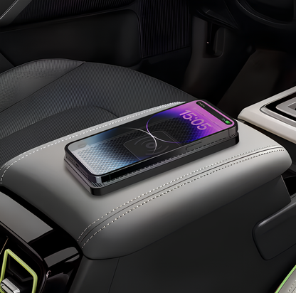 🔌 Rubber Anti‑Slip Pad Car Wireless Charger (15 W Fast Charge)