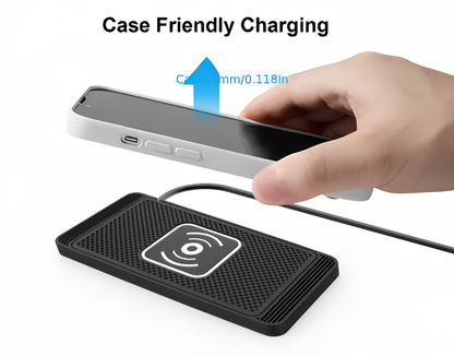 🔌 Rubber Anti‑Slip Pad Car Wireless Charger (15 W Fast Charge)